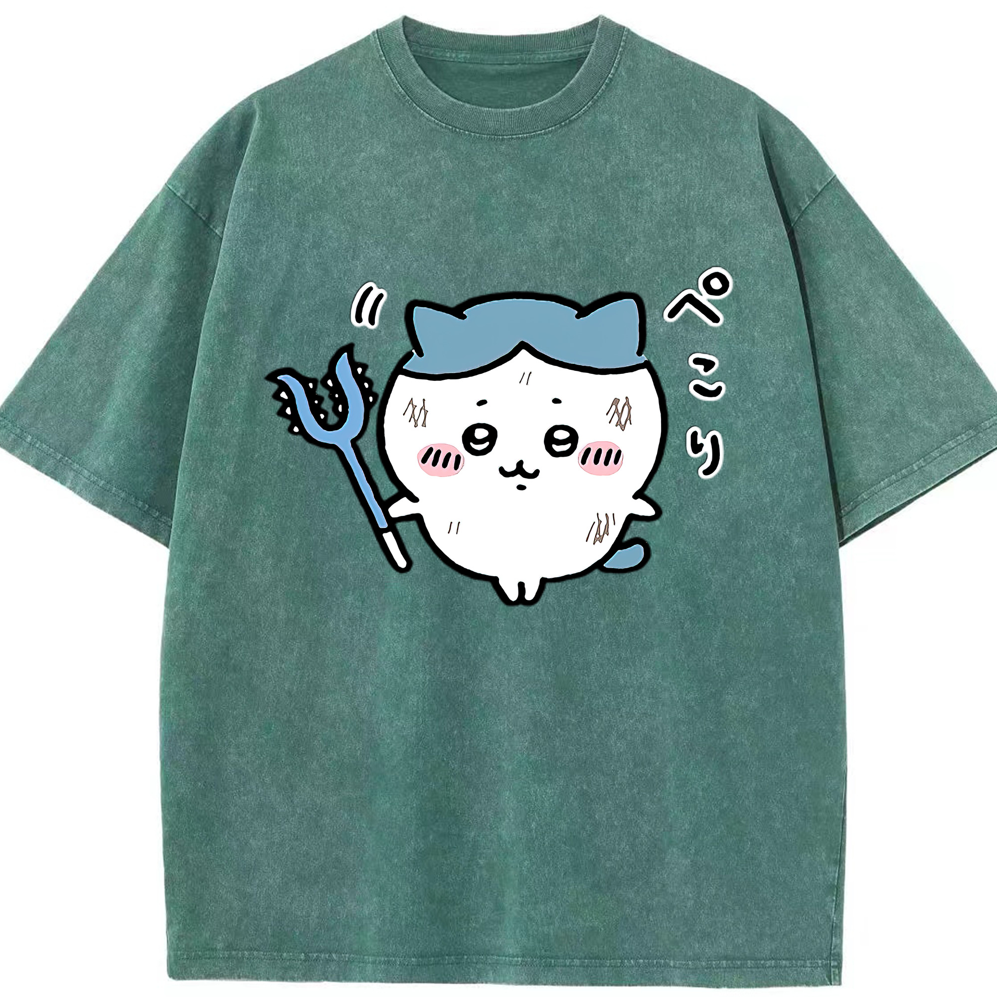 （画像用） ちいかわ ハチワレ Chii-kawa hachiware 綿100% ヴィンテージ風 半袖Tシャツ（フロントプリント）